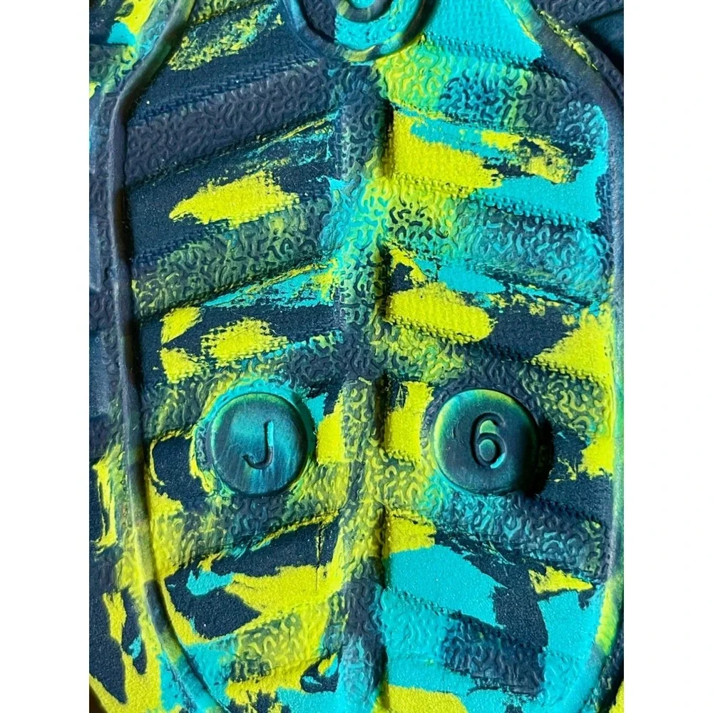 Crocs Marbled Clogs Kids Fleece Lined Size J6 Blue Tie Dye Slip‎ On
